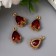 Decor for creativity plastic "drop with golden flowers" Rubin Crystal 2x1.2 cm