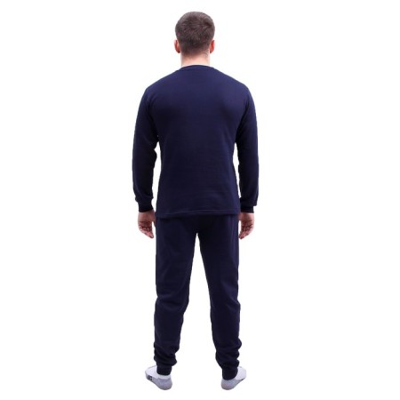 Male thermal underwear, cotton with the basis, size 52, dark blue color-1