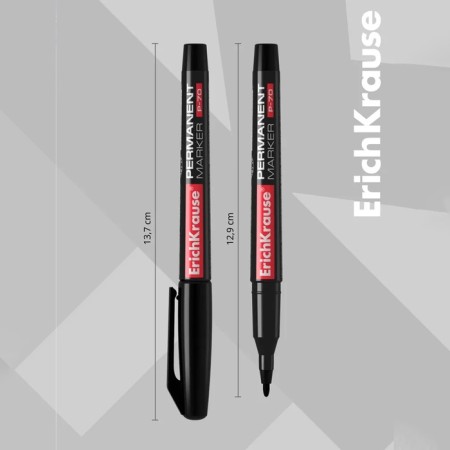 Permanent Erichkrause P-70, 1.0 mm marker, for writing on any surface, black-3