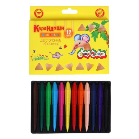 Pencils of 12 flowers "Kalyak-Malyak", plastic, three-sided