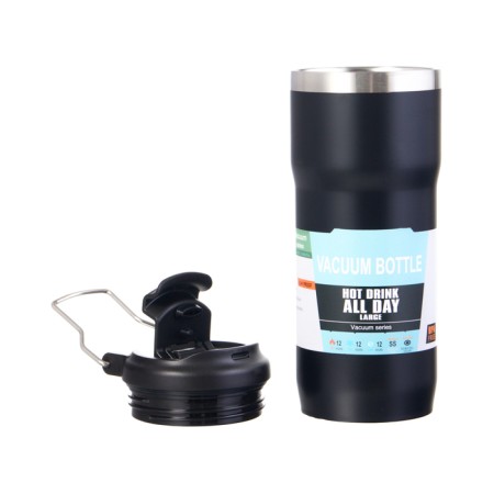 Thermal circle, 600 ml, travel, retains heat up to 12 hours, 20.7 x 7.5 cm, black-2