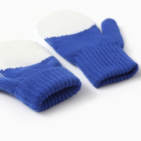 Double children's "Bear" mittens, blue color, river 16-2