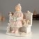 Polystone souvenir "Girl with a gift and dog on the bench" 13x8x14 cm