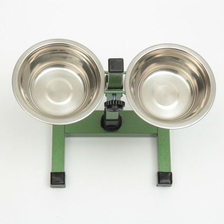 A stand with bowls, 2 x 250 ml, height 25 cm, collapsible, green-2