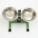 A stand with bowls, 2 x 250 ml, height 25 cm, collapsible, green