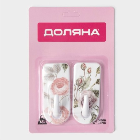 Hooks self -adhesive fraction "flowers", 2 pcs, color and shape mix-5