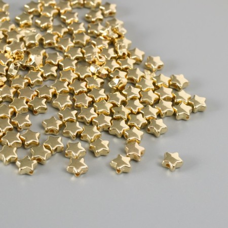 Beads for creativity plastic "Stars" set of 150 pcs gold 0.6x0.6x0.4 cm