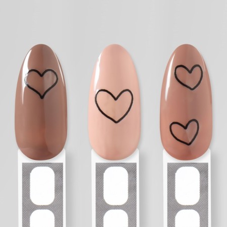 Nail stickers "heart", voluminous, black color-2