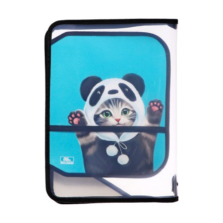 Labor folder A4, 325 x 230 x 25 mm, lightning around, folding bar, plastic, PTR-1, calligrata "cat panda"-8