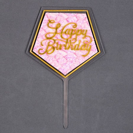 Set for decorating the cake: Topper "Happy Birthday", 1 pc., 10 candles-2