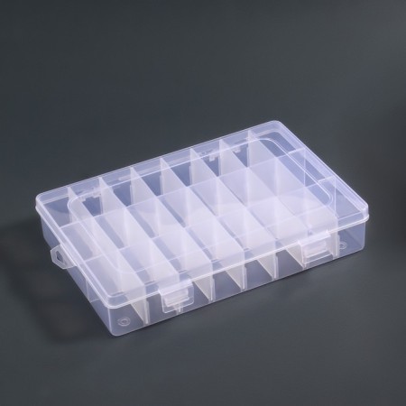 Organizer for decor, mobile cells, 24 cells, 19.7 × 13.3 × 3.5 cm, the color is transparent-4