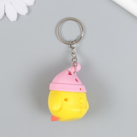 Flashlight of the crystal on the ring "chicken in a hat" 3.3x4.5x5 cm-2