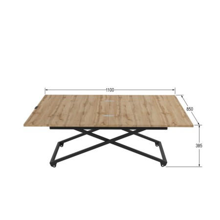 Transformable table "Andre Loft", 850 (1100) × 550 (850) × 400 (725) mm, chipboard, oak van-3