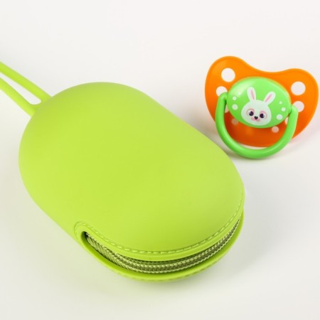 A container for storing and sterilizing the nipples and dummies, silicone, green color-4
