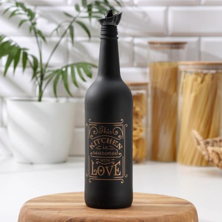 Glass bottle for sauce and oil "Love in the kitchen", 750 ml
