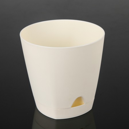 Flower pot with basal watering amsterdam, 0.65 liters, creamy color