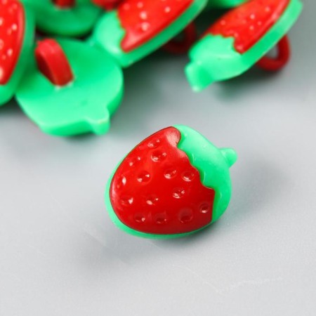Buttons decorative plastic "Strawberry" (set 16 pcs) 1.5x1 cm-1