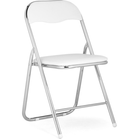 Fold 1 Metal Carcass chair, metal/eco -leather, chrome/white 43x40x77 cm