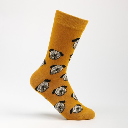 Socks "Dog", color mustard, size 23-25