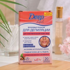 DEEP Depil wax strips for depilation of sensitive skin, 20 pcs
