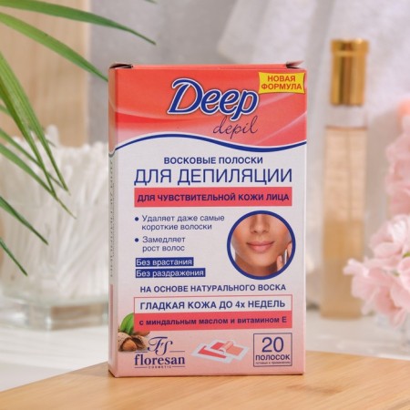 DEEP Depil wax strips for depilation of sensitive skin, 20 pcs