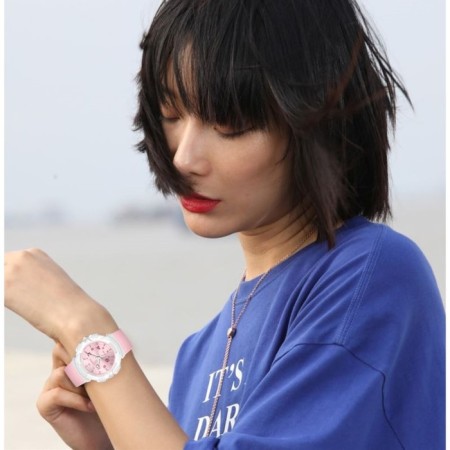 Watch of nursery, d-4.5 cm, silicone strap, 3 atm, pink-3