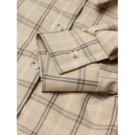Women's shirt minku: casual collection beige color in cage, river 52-8