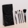 A set of makeup brushes "Compact", 5 items, a case with a mirror, black color