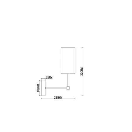 Wall lamp 60W, 1HE14, 32x9 cm, chrome-2