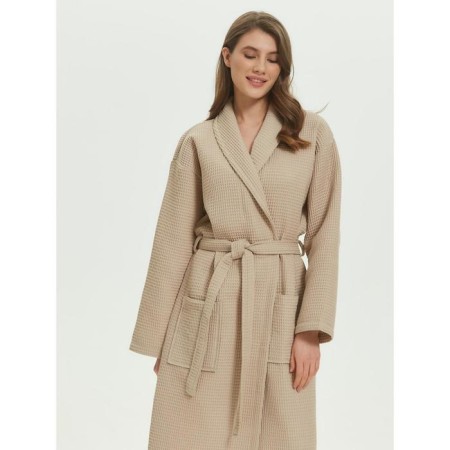 Unisex bathrobe Pamira, size l, beige color-13
