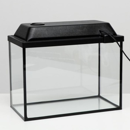 Aquarium rectangular "atall" with a lid, 29 liters, 43 x 22.5 x 30/35 cm, black-10