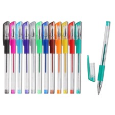 A set of gel pens 12 pieces, with a rubber holder