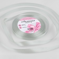 Satin tape, 10 mm × 23 ± 1 m, silver color No. 176