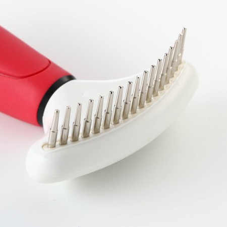 Comb for wool with rotating cloves of Pimium diode, 9.5 x 17 cm, red-2