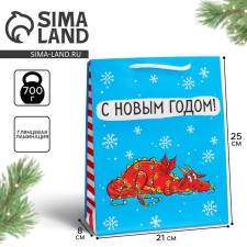 Пакет ламинированный вертикальный «Сгораю для тебя», ML 21 х 25 х 8 см, Новый год