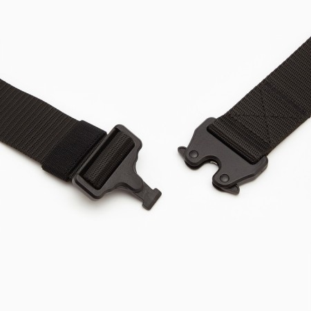 Tactical belt, 120 cm, width 3.7 cm, plastic buckle, black-2