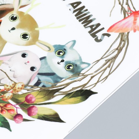 Sticker Plastic Interior color "Forest animals and owls in the wreath" 30x30 cm-2