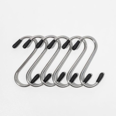 A set of hooks for railing deeds, d = 1.5 cm, 6 cm, 6 pcs, color chromium-1