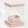Gift box for flowers with a vase and PVC windows folding, packaging, "beige", 16 x 23 x 16 cm