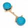 Double ceramic bowls on a stand of 2 x 450 ml 28.5 x 15.5 x 7 cm, gray/blue