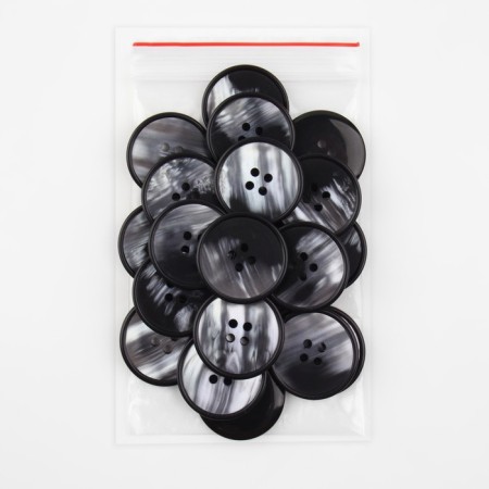 Button, 4 punctures, d = 27 mm, black color-3