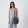 City backpack made of artificial leather with lightning, the color is gray