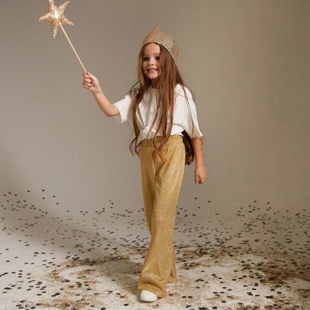 Elegant pants for girls KAFTAN Size 36 (134-140 cm), gold-1