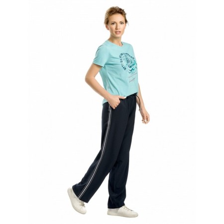 Female trousers, size 42, dark blue color-2