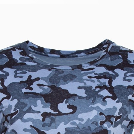 T-shirt male camouflage spots, color gray-blue, size 48-7