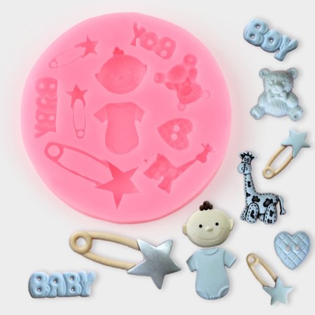 Mold "for the newborn", silicone, d = 8 cm, color mix