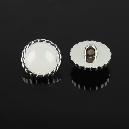 A set of buttons on the leg, d = 21.5 mm, 5 pcs, white/silver color-2
