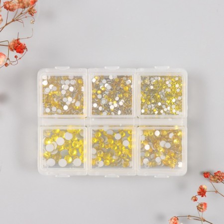 Decor for creativity Glass "Rhinest. Yellow" d = 2-4.8 mm nr 1188 pcs 6x8x1.5 cm-4