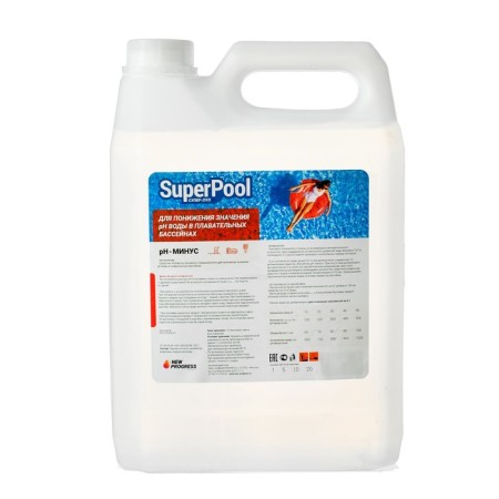 PH level to lower the pH level - pool - minus 5 liters