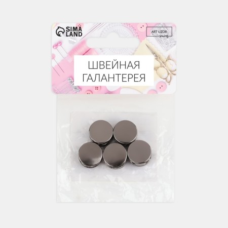 Club for the cord, double, d = 5 mm, 15 × 10 mm, 5 pcs, black nickel color-3